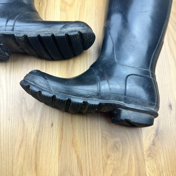 Hunter Women's Original Tall Rain Boots Black Rubber Size 6 - Picture 6 of 8
